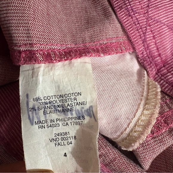 Vtg Gap 2004 Corduroy Pink Mini Skirt Button Front Sz 4 Y2K Preppy Spring School - Picture 11 of 12